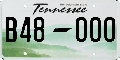 TN license plate B4800O