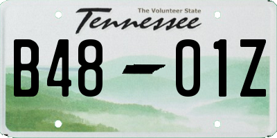 TN license plate B4801Z