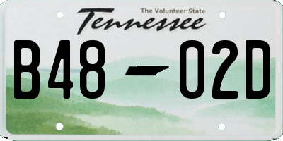 TN license plate B4802D