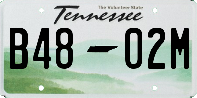 TN license plate B4802M