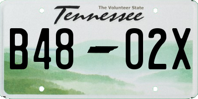 TN license plate B4802X