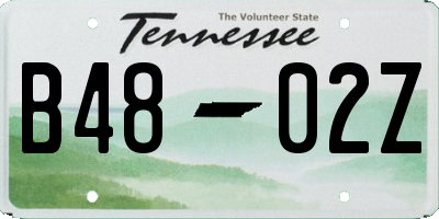 TN license plate B4802Z