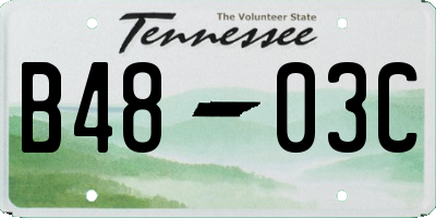 TN license plate B4803C