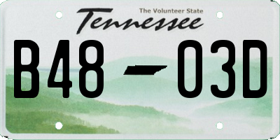 TN license plate B4803D