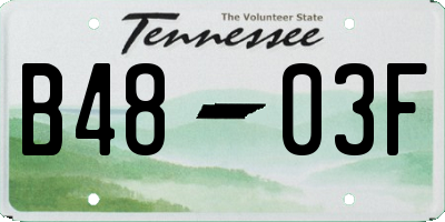 TN license plate B4803F