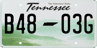 TN license plate B4803G