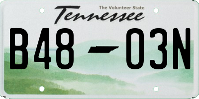 TN license plate B4803N
