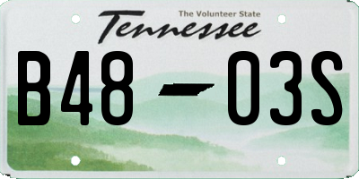 TN license plate B4803S