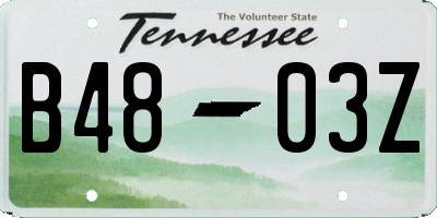 TN license plate B4803Z