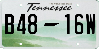 TN license plate B4816W