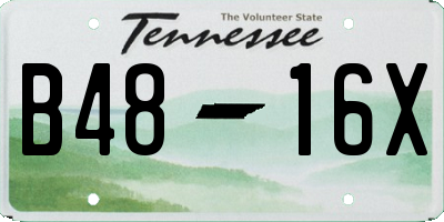 TN license plate B4816X