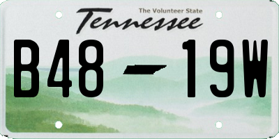 TN license plate B4819W