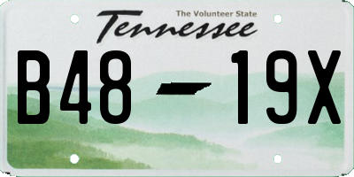 TN license plate B4819X