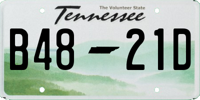 TN license plate B4821D