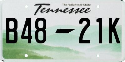 TN license plate B4821K