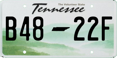 TN license plate B4822F