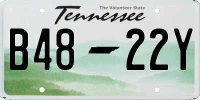 TN license plate B4822Y