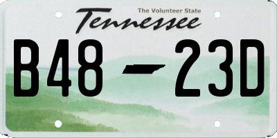 TN license plate B4823D