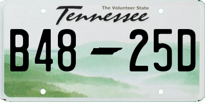 TN license plate B4825D