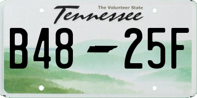 TN license plate B4825F