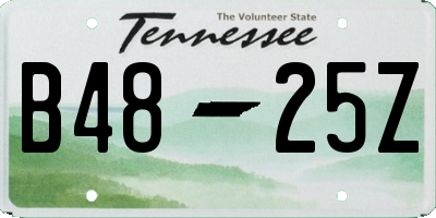 TN license plate B4825Z