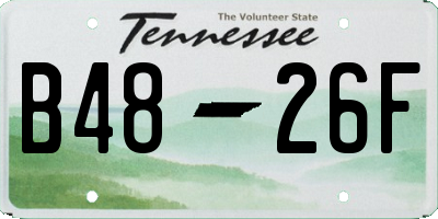 TN license plate B4826F