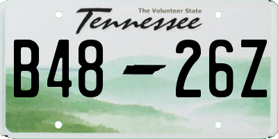 TN license plate B4826Z