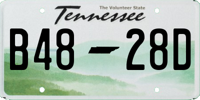 TN license plate B4828D