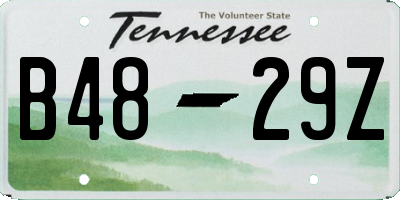 TN license plate B4829Z