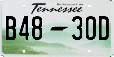 TN license plate B4830D