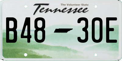 TN license plate B4830E