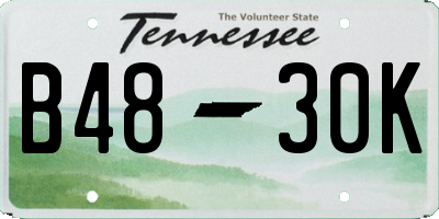 TN license plate B4830K