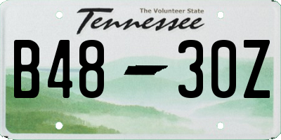 TN license plate B4830Z
