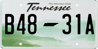 TN license plate B4831A