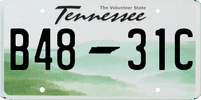 TN license plate B4831C