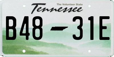 TN license plate B4831E