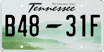 TN license plate B4831F