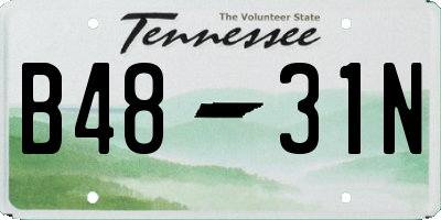 TN license plate B4831N