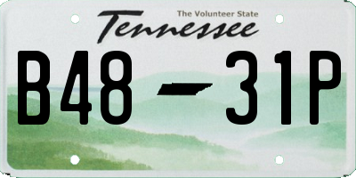 TN license plate B4831P