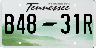 TN license plate B4831R
