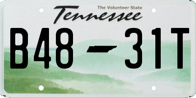 TN license plate B4831T