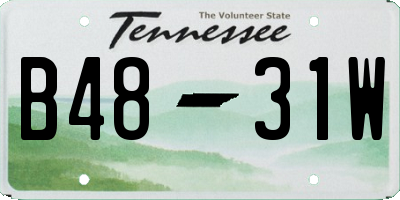 TN license plate B4831W