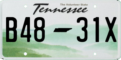 TN license plate B4831X