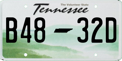 TN license plate B4832D
