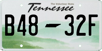 TN license plate B4832F
