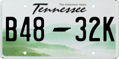 TN license plate B4832K