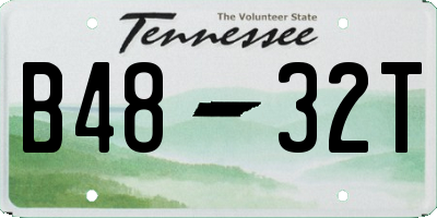 TN license plate B4832T