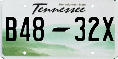 TN license plate B4832X