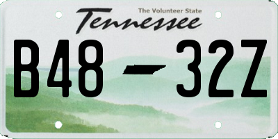 TN license plate B4832Z
