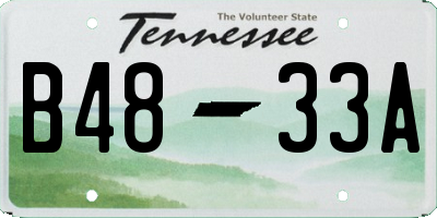 TN license plate B4833A